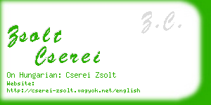 zsolt cserei business card